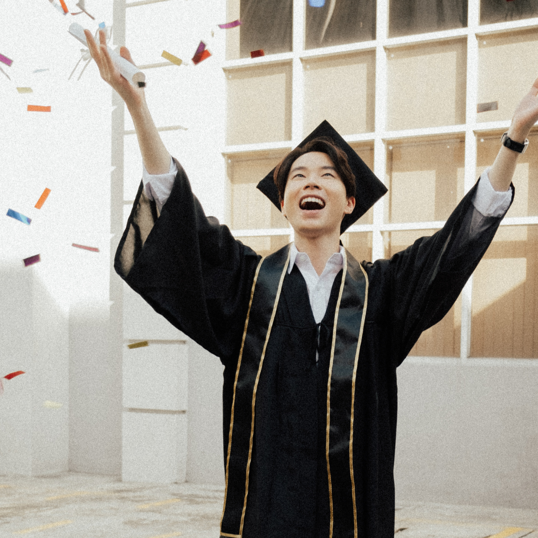 Suit Warehouse graduation cap and gown